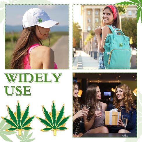 24 Sets Marijuana Accessory 420 Weed Accessories Marijuana Leaf Enamel Lapel Pin with Cards and Bags for Men Women Clothes Bags Hats Cannabis Gifts Weed Party Decorations Jamaica Favors for Adults in Saudi Arabia