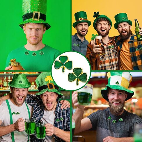 30 مجموعة من دبابيس القرنفل لعيد القديس باتريك إكسسوارات دبوس شامروك بطاقات نعمة الإشارات المرجعية حقائب بيضاء لحفلات القديس باتريك الأيرلندية هدايا الحظ السعيد السائبة in Kuwait