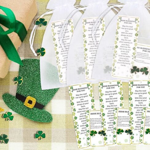 30 مجموعة من دبابيس القرنفل لعيد القديس باتريك إكسسوارات دبوس شامروك بطاقات نعمة الإشارات المرجعية حقائب بيضاء لحفلات القديس باتريك الأيرلندية هدايا الحظ السعيد السائبة in Kuwait