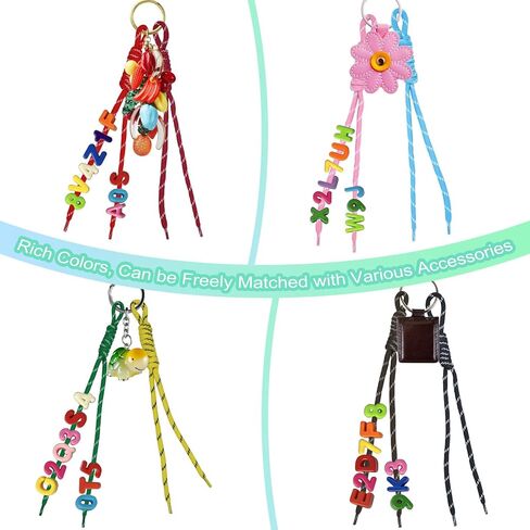 Paracord Keychain,14 Pcs Braided Rope Lanyard for Key/Bag/Purse Colorful Handmade Paracord Charms for Handbag Backpack Decoration Accessories in Saudi Arabia