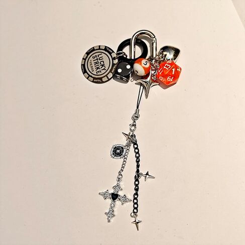 Floette Y2K Keychain Set Ball Dice Charm Keychain Bag Charms Retro Edgy Backpack Purse Accessories Y2K Aesthetic Key Chain in Saudi Arabia