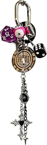 Floette Y2K Keychain Set Ball Dice Charm Keychain Bag Charms Retro Edgy Backpack Purse Accessories Y2K Aesthetic Key Chain in Saudi Arabia