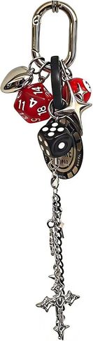 Floette Y2K Keychain Set Ball Dice Charm Keychain Bag Charms Retro Edgy Backpack Purse Accessories Y2K Aesthetic Key Chain in Saudi Arabia