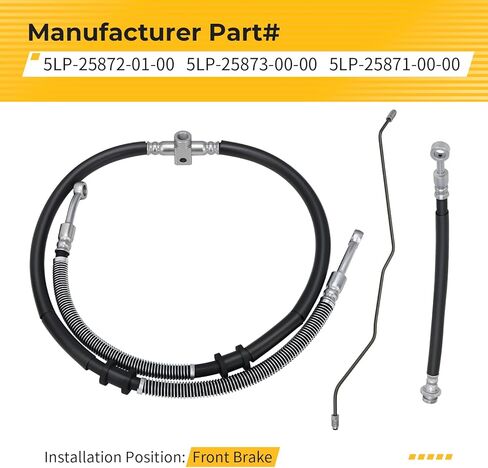 M MATI خط خرطوم الفرامل الأمامية ومجموعة الأنابيب لياماها R-aptor 660 YFM660R 2001-2005 5LP-25872-01-00 5LP-25873-00-00 5LP-25871-00-00 in Saudi Arabia