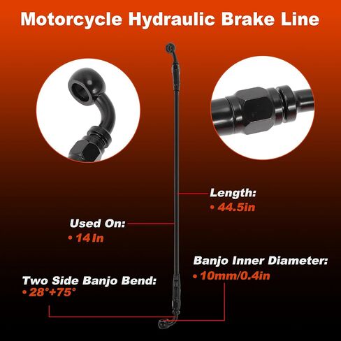 46.5" Hydraulic Front Brake Line Kit for 16Inch Handlebar Hydraulic Brake Line for Harley Sportster XL 2004-2024 Black in Saudi Arabia