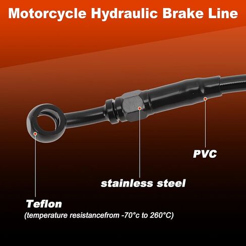 46.5" Hydraulic Front Brake Line Kit for 16Inch Handlebar Hydraulic Brake Line for Harley Sportster XL 2004-2024 Black in Saudi Arabia
