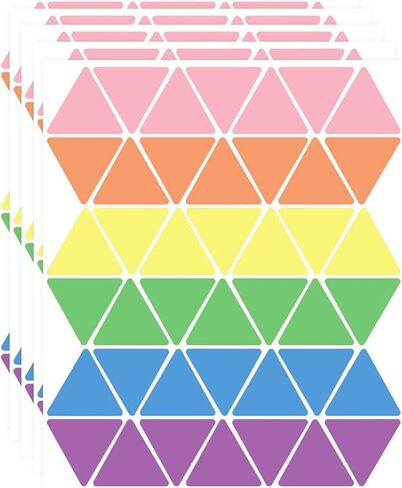 Triangle Shape Color Coding Labels Stickers, 1 Inch Adhesive Color Dot Wall Decal Stickers for Bedroom Playroom Living Room Home Window Door Decoration.(1260 Pcs) in Saudi Arabia