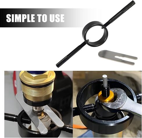 Motorcycle Fork Spring Compressor Tool Kit, 2PCS/Set Metal Motorbikes Radial Pin Spanner Cartridge Rod Holding Tool, Motor Fork Maintenance Set for Most Upside Down Street Bike in Saudi Arabia