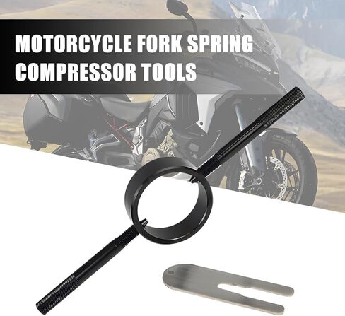 Motorcycle Fork Spring Compressor Tool Kit, 2PCS/Set Metal Motorbikes Radial Pin Spanner Cartridge Rod Holding Tool, Motor Fork Maintenance Set for Most Upside Down Street Bike in Saudi Arabia