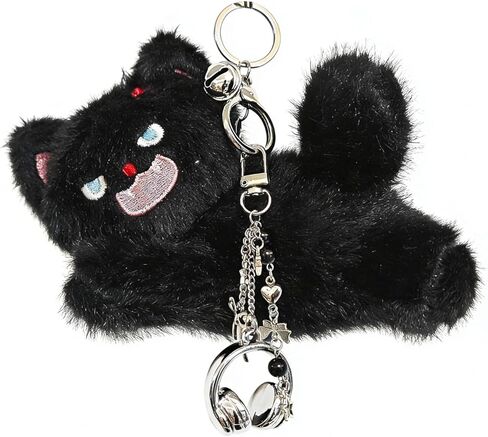 Floette لطيف القط أفخم المفاتيح مع سماعة سحر Y2K الجمالية غامض حقيبة قطة إكسسوارات جذابة القلب القوس قلادة in Kuwait