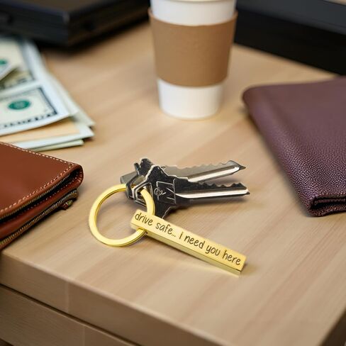 Drive Safe Custom Keychain - توقف عن فقدان مفاتيحك بأناقة | سلاسل مفاتيح شخصية ثلاثية الأبعاد بأسماء | فضي، أسود، ذهبي، ذهبي وردي، قوس قزح | هدايا الانتقال لمنزل جديد/شقة لعيد الميلاد in Saudi Arabia