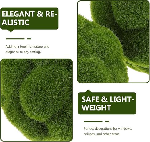 Garneck 2pcs Green Balls Decorative 2 Size Artificial Fake Faux Decor Covered Topiary Balls for Floral Arrangements Fairy Gardens and Crafting in Saudi Arabia