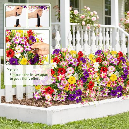 MACTING 2 حزمة من أشجار الكرة توبياري من خشب البقس الاصطناعي مع زهور مجد الصباح الكبيرة، 24.4 بوصة شجيرات صناعية دائمة الخضرة مقاومة للأشعة فوق البنفسجية مع مسامير أرضية للشرفة الخارجية وفناء الحديقة وديكور الربيع والصيف in Kuwait