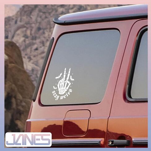 janes البقاء غريب القوطية صائق، الأشعة فوق البنفسجية dtf نقل سيارة صائق، الخيال الهيكل العظمي السلام علامة ملصقات نافذة السيارة، الجمالية هالوين الخفافيش سيارة الشارات للنساء الرجال، bookish سيارة الشارات للشاحنات in Saudi Arabia