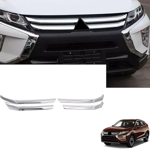 واقي ملحقات الشواية الأمامية لسيارة Mitsubishi Eclipse Cross 2018-2022 2023 2024 2025، غطاء غطاء المصد الأمامي - سهل التركيب - مجموعة 4 قطع in Kuwait