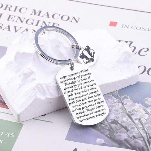 FAADBUK Badger Gift Inspirational Gift for Badger Lover Badger Keychain Animal Lover Gift in Kuwait