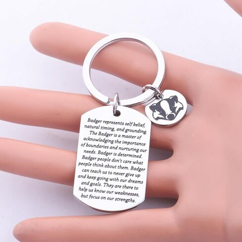 FAADBUK Badger Gift Inspirational Gift for Badger Lover Badger Keychain Animal Lover Gift in Kuwait