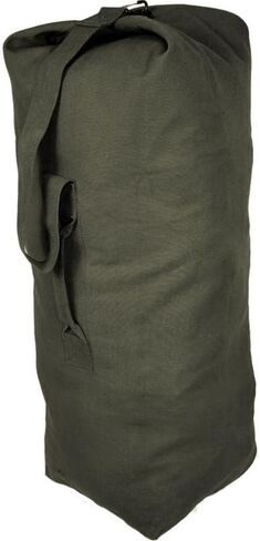 Top Load Heavyweight Cotton Canvas Tactical Military Duffle Bag Carryall Shoulder Storage Bulk Travel Bag, Olive Drab - 14" x 14" x 41" in Saudi Arabia
