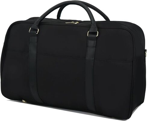 Travel Duffle Bag for Women & Men - Weekender Overnight Bag, Large Carry-On Gym Bag, Sports Duffel, Hospital Bag, Yoga Tote,Work Bag & Trolley Sleeve (Black) in Kuwait