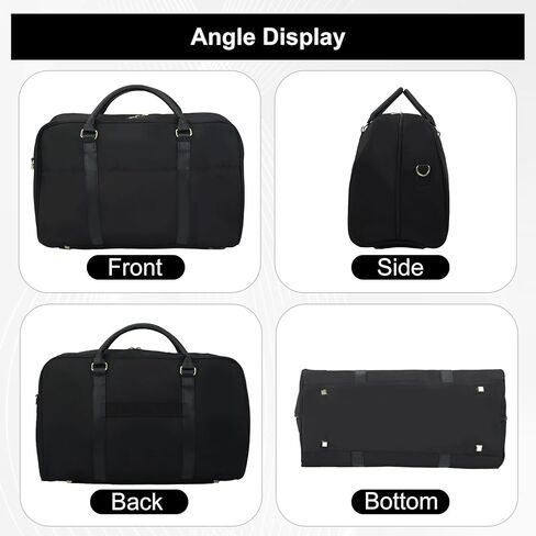 Travel Duffle Bag for Women & Men - Weekender Overnight Bag, Large Carry-On Gym Bag, Sports Duffel, Hospital Bag, Yoga Tote,Work Bag & Trolley Sleeve (Black) in Kuwait
