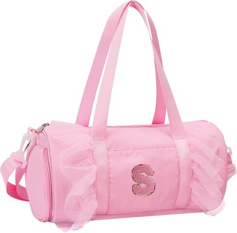 Dance Bag for Girls 6-12, Personalized Initial Letter Ballet Duffle Bag with Shoes Compartment, Kids Ballet Bag for Older Girls (Pink H) in Saudi Arabia