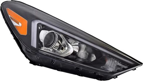 مجموعة المصابيح الأمامية متوافقة مع Hyundai Tucson SE,SEL، إصدار القيمة 19-21 هالوجين، بدون مصباح موضع LED، بدون شعار، الجانب الأيسر، 92102-D3500/HY2502234، DOT/SAE in Kuwait