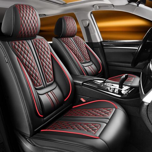 أغطية مقاعد السيارة الملائمة سورينتو لكيا سورينتو 2007-2024 2025 2026. تغطية كاملة من الجلد المقاوم للماء، متوافق مع الوسادة الهوائية، واقي وسادة المقعد لجميع الأحوال الجوية (مجموعة كاملة من 5 مقاعد، أسود) in Kuwait