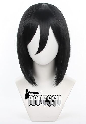 باروكة إيرين جايجر للشعر الصناعي الأسود البني مع قبعة شعر مستعار in Kuwait