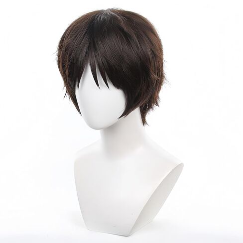 Eren Jaeger wig for Young Eren brownish black Synthetic hair with wig cap in Saudi Arabia