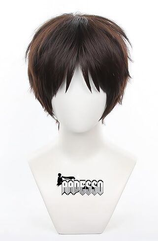 Eren Jaeger wig for Young Eren brownish black Synthetic hair with wig cap in Saudi Arabia