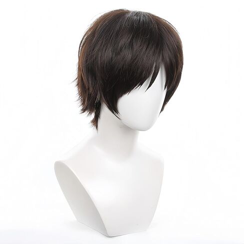 Eren Jaeger wig for Young Eren brownish black Synthetic hair with wig cap in Saudi Arabia
