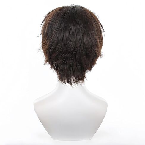 Eren Jaeger wig for Young Eren brownish black Synthetic hair with wig cap in Saudi Arabia