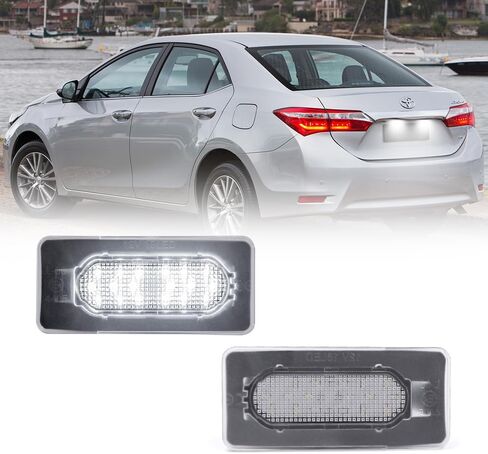 NJSBYL LED License Plate Light Assembly For 2014 2015 2016 2017 2018 Toyoto Corolla Rear Tag Lamp Number Plates Lights, White Direct Fit Replacement 2PCS/SET in Saudi Arabia