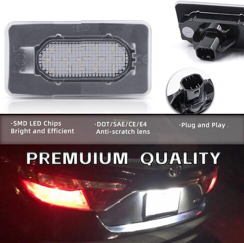 NJSBYL LED License Plate Light Assembly For 2014 2015 2016 2017 2018 Toyoto Corolla Rear Tag Lamp Number Plates Lights, White Direct Fit Replacement 2PCS/SET in Saudi Arabia