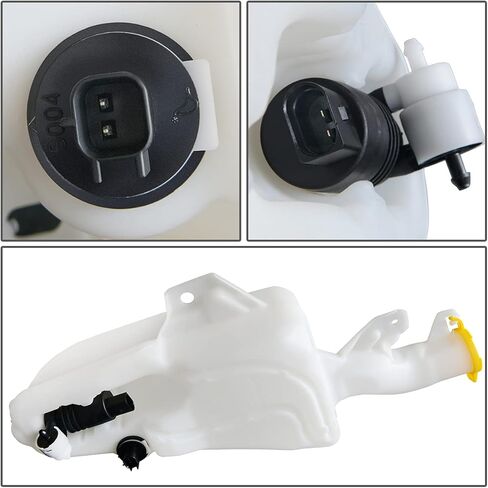 Auto Dynasty CH1288272 Factory Style Car Windshield Washer Reservoir Tank - Reservoir Cap | Washer Fluid Pump | Fluid Level Sensor - Compatible with Jeep Compass 17-20, White in Saudi Arabia