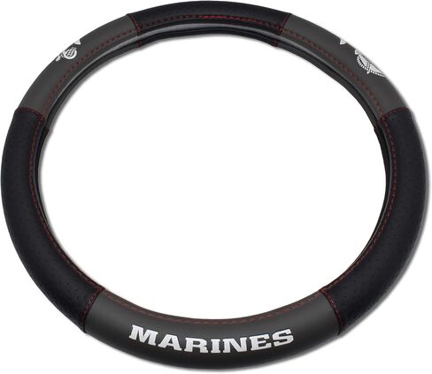Elektroplate Officially Licensed US Marine Corps Premium Steering Wheel Cover - Small Size - Fits Cars with Diameter 13.9" to 14.6" in Saudi Arabia