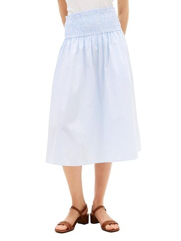 Tommy Hilfiger Womens Cotton Smocked Pull on Midi Skirt in Saudi Arabia
