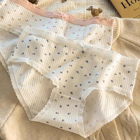 5 Pack Underwear for Women, Breathable Ladies Panties with Floral Pattern and Bow, Comfortable Stretch Panties for Daily Wear in Saudi Arabia