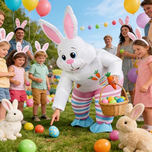زي أرنب عيد الفصح للبالغين، زي أرنب قابل للنفخ، فستان فاخر للرجال والنساء البالغين in Kuwait