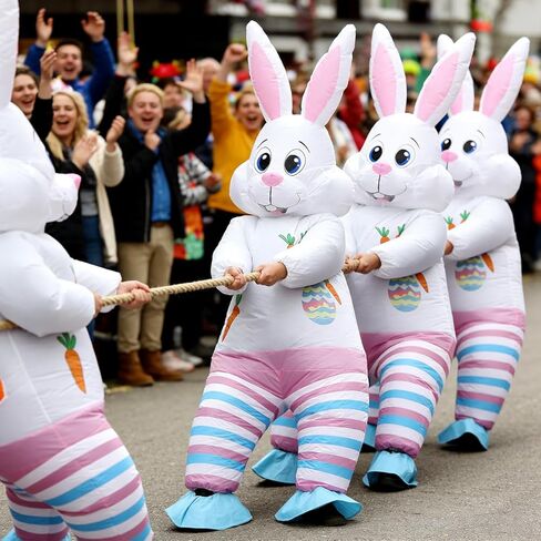 زي أرنب عيد الفصح للبالغين، زي أرنب قابل للنفخ، فستان فاخر للرجال والنساء البالغين in Kuwait
