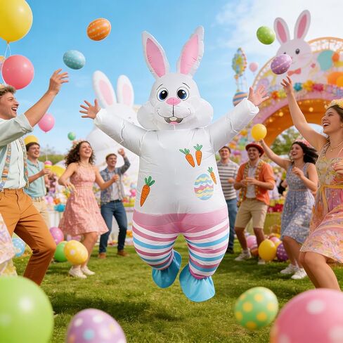 زي أرنب عيد الفصح للبالغين، زي أرنب قابل للنفخ، فستان فاخر للرجال والنساء البالغين in Kuwait