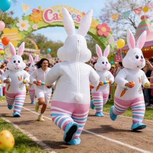 زي أرنب عيد الفصح للبالغين، زي أرنب قابل للنفخ، فستان فاخر للرجال والنساء البالغين in Kuwait