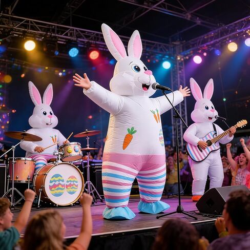 زي أرنب عيد الفصح للبالغين، زي أرنب قابل للنفخ، فستان فاخر للرجال والنساء البالغين in Kuwait