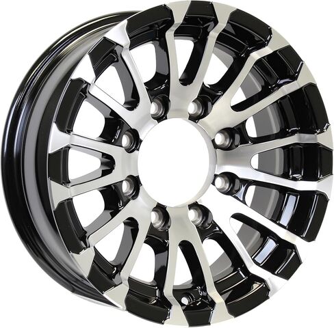 eCustomrim 2-Pack Aluminum Trailer Wheels 16X6 16 Inch 8 Lug 6.5 Inch Center Avalanche Machined Black Rim in Saudi Arabia