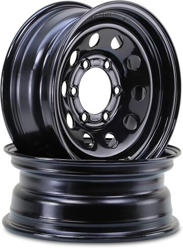 LIBRA 15 x 6 Heavy Duty 3525lbs Trailer Wheels 6 Lug on 5.5" Bolt Pattern 6x5.5 PCD Black Mod, Set 2-17058 in Saudi Arabia