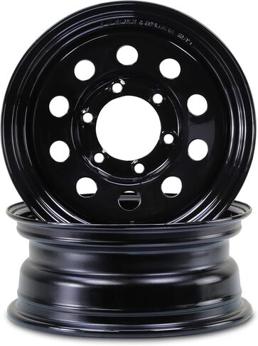 LIBRA 15 x 6 Heavy Duty 3525lbs Trailer Wheels 6 Lug on 5.5" Bolt Pattern 6x5.5 PCD Black Mod, Set 2-17058 in Saudi Arabia