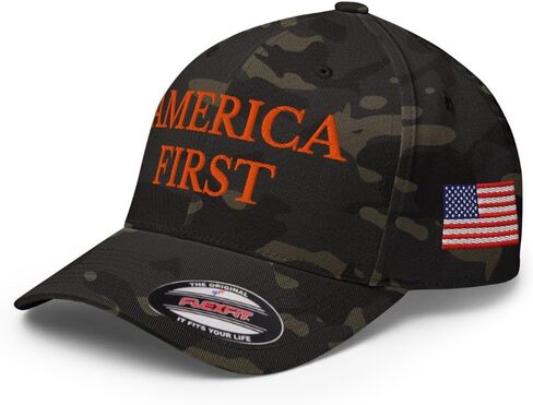 FX America First Fitted Hat Embroidered Curved Bill Mid Crown Closed-Back Structured Twill Cap in Saudi Arabia