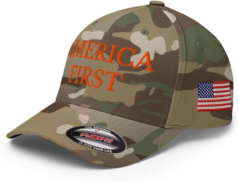 FX America First Fitted Hat Embroidered Curved Bill Mid Crown Closed-Back Structured Twill Cap in Saudi Arabia