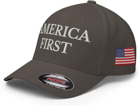 FX America First Fitted Hat Embroidered Curved Bill Mid Crown Closed-Back Structured Twill Cap in Saudi Arabia