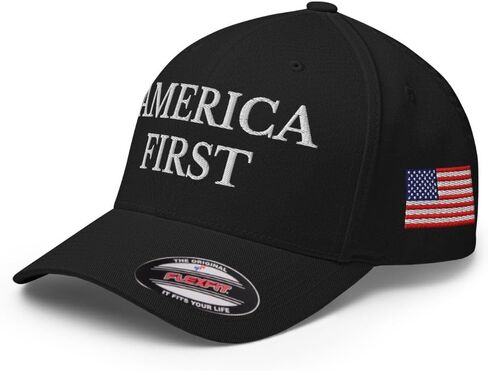 FX America First Fitted Hat Embroidered Curved Bill Mid Crown Closed-Back Structured Twill Cap in Saudi Arabia